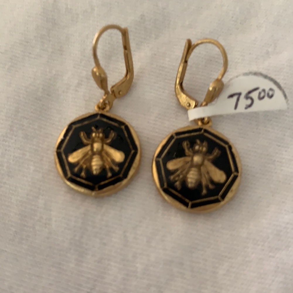 Gold Bee Earrings